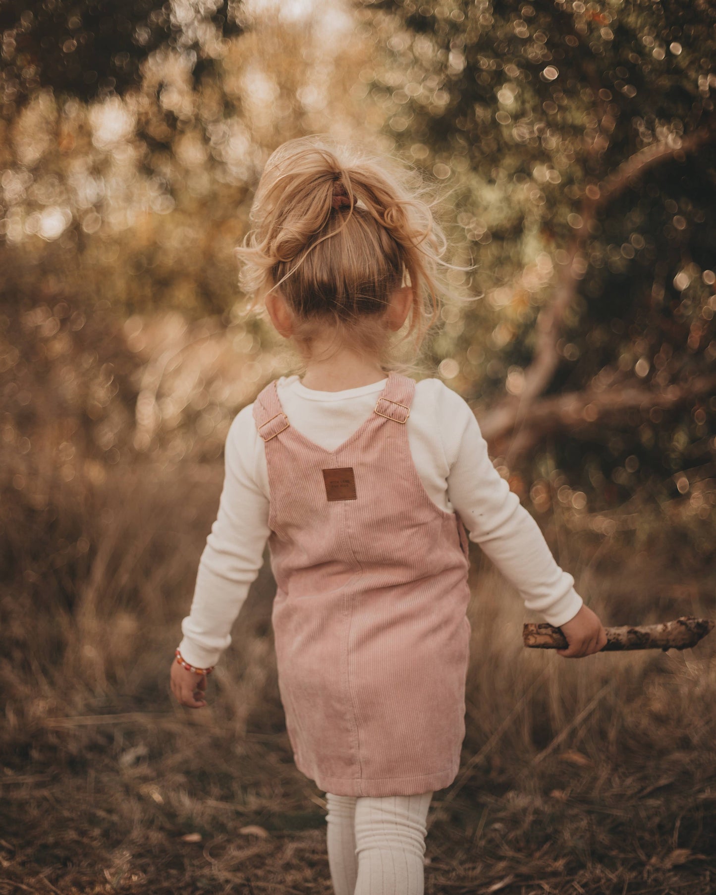 Hazel Cord Pinafore Dress - BLUSH