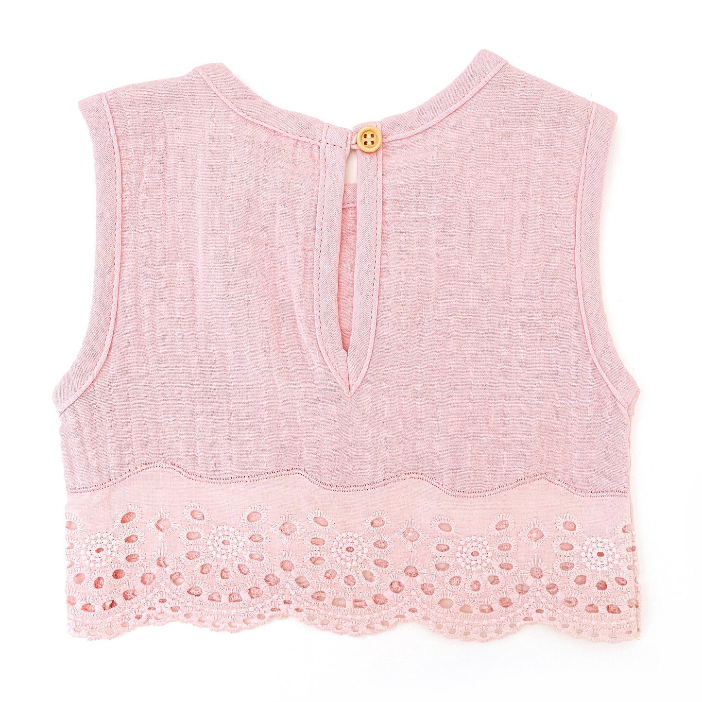 COTTON MUSLIN Lace Top - BLUSH