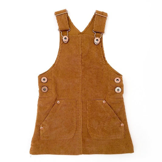 Hazel Cord Pinafore Dress - TAN