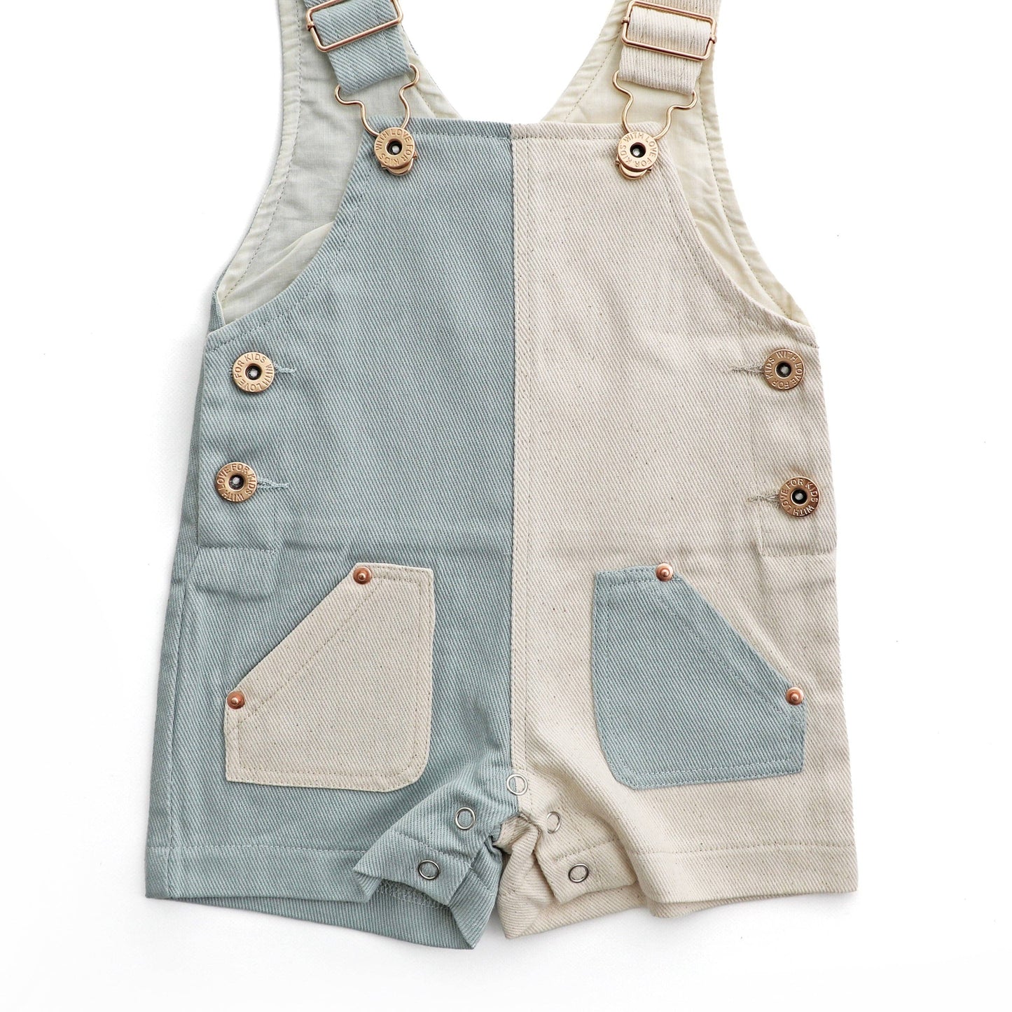 Everett Short Overalls - SPLIT BLUE