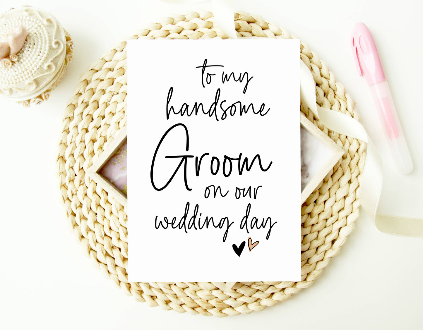 Wedding To My Handsome Groom from Bride on Wedding Day Card